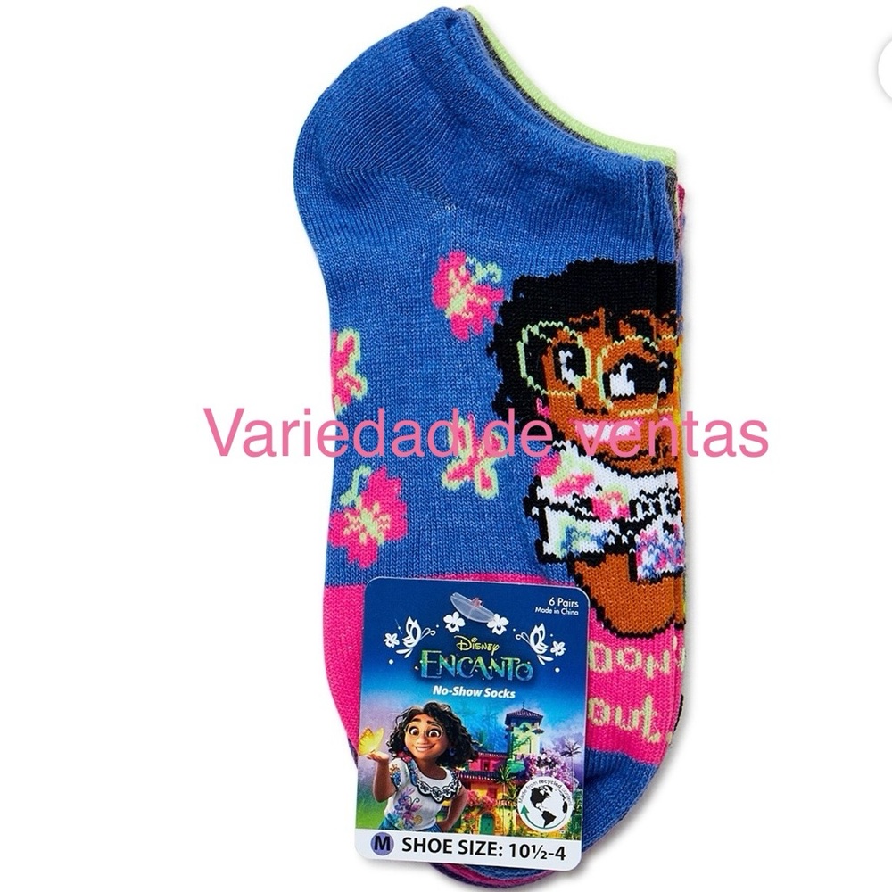 Encanto, Girls No-Show Socks, 6-Pack, Sizes S-L